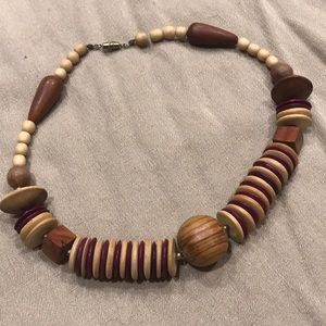 Wood bead necklace